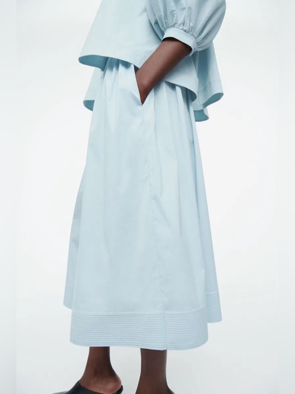 COS Smocked A-Line Midi Skirt
